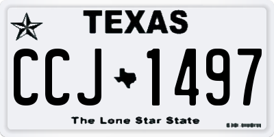 TX license plate CCJ1497