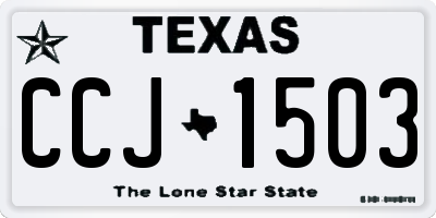 TX license plate CCJ1503