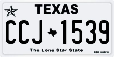 TX license plate CCJ1539