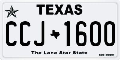 TX license plate CCJ1600