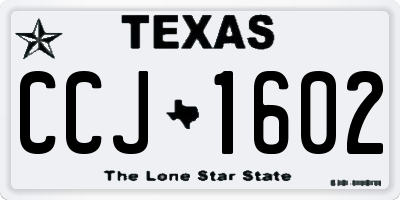 TX license plate CCJ1602