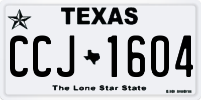 TX license plate CCJ1604