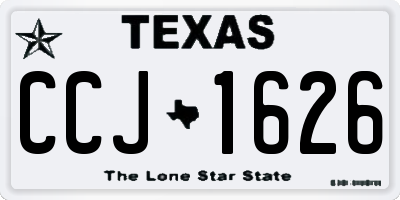 TX license plate CCJ1626