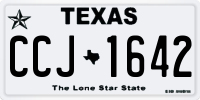 TX license plate CCJ1642