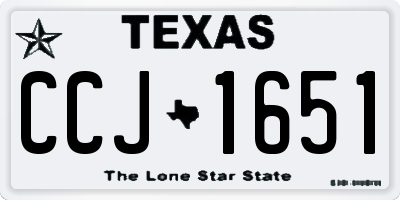 TX license plate CCJ1651