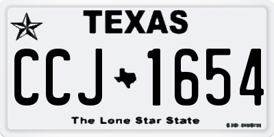 TX license plate CCJ1654