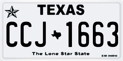 TX license plate CCJ1663