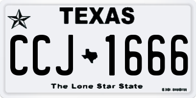 TX license plate CCJ1666