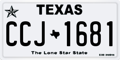 TX license plate CCJ1681
