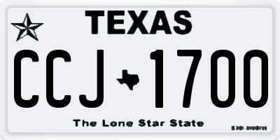 TX license plate CCJ1700