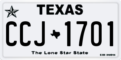 TX license plate CCJ1701