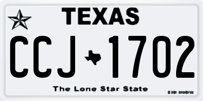 TX license plate CCJ1702