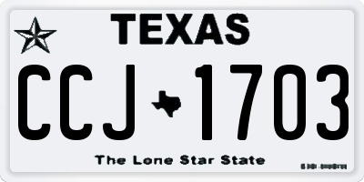TX license plate CCJ1703