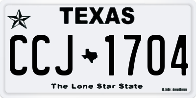 TX license plate CCJ1704