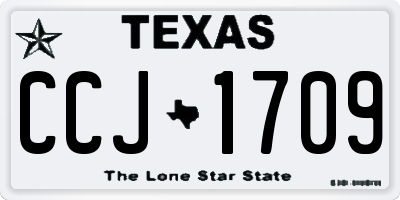 TX license plate CCJ1709