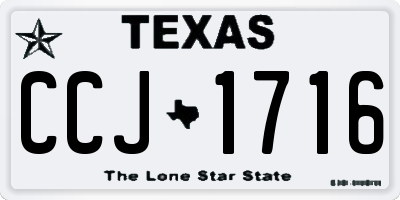 TX license plate CCJ1716