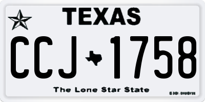 TX license plate CCJ1758