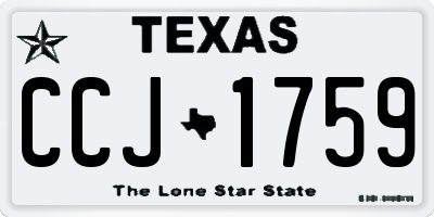 TX license plate CCJ1759