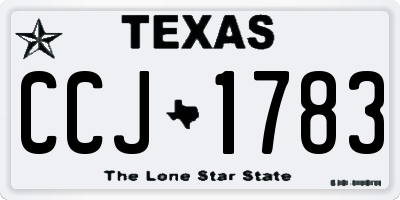 TX license plate CCJ1783