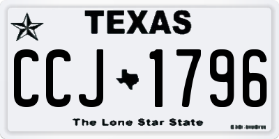 TX license plate CCJ1796