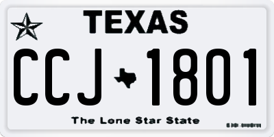 TX license plate CCJ1801