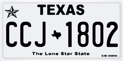 TX license plate CCJ1802