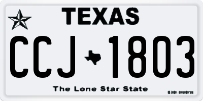 TX license plate CCJ1803