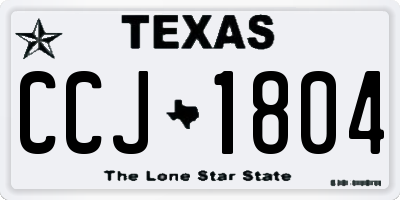 TX license plate CCJ1804