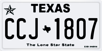 TX license plate CCJ1807
