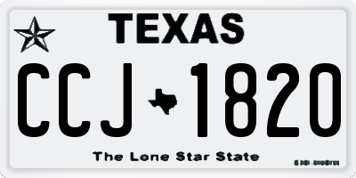 TX license plate CCJ1820