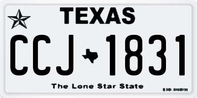 TX license plate CCJ1831