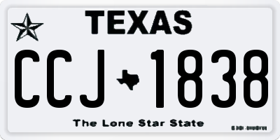 TX license plate CCJ1838