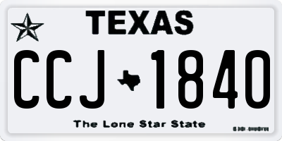 TX license plate CCJ1840