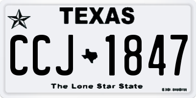 TX license plate CCJ1847