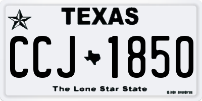 TX license plate CCJ1850