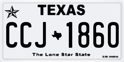 TX license plate CCJ1860