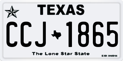 TX license plate CCJ1865