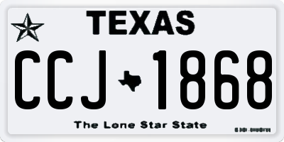TX license plate CCJ1868