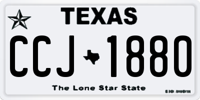 TX license plate CCJ1880