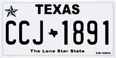 TX license plate CCJ1891