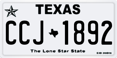 TX license plate CCJ1892
