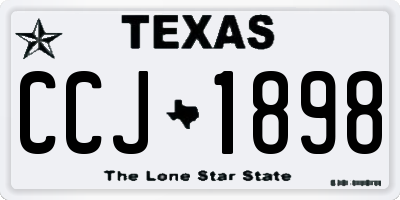 TX license plate CCJ1898