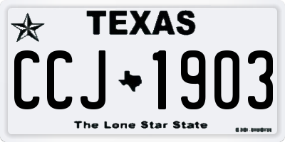 TX license plate CCJ1903