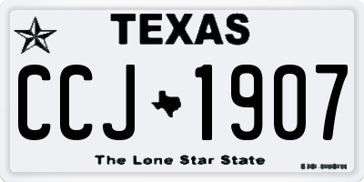TX license plate CCJ1907