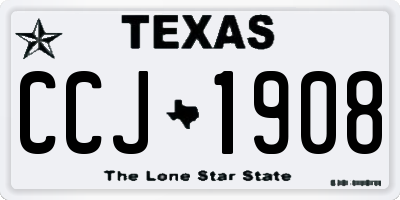 TX license plate CCJ1908