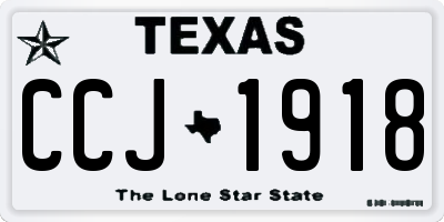 TX license plate CCJ1918