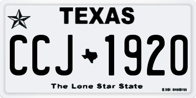 TX license plate CCJ1920