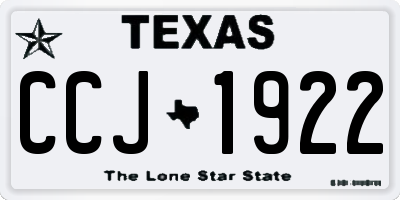 TX license plate CCJ1922
