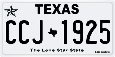 TX license plate CCJ1925
