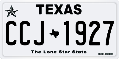 TX license plate CCJ1927